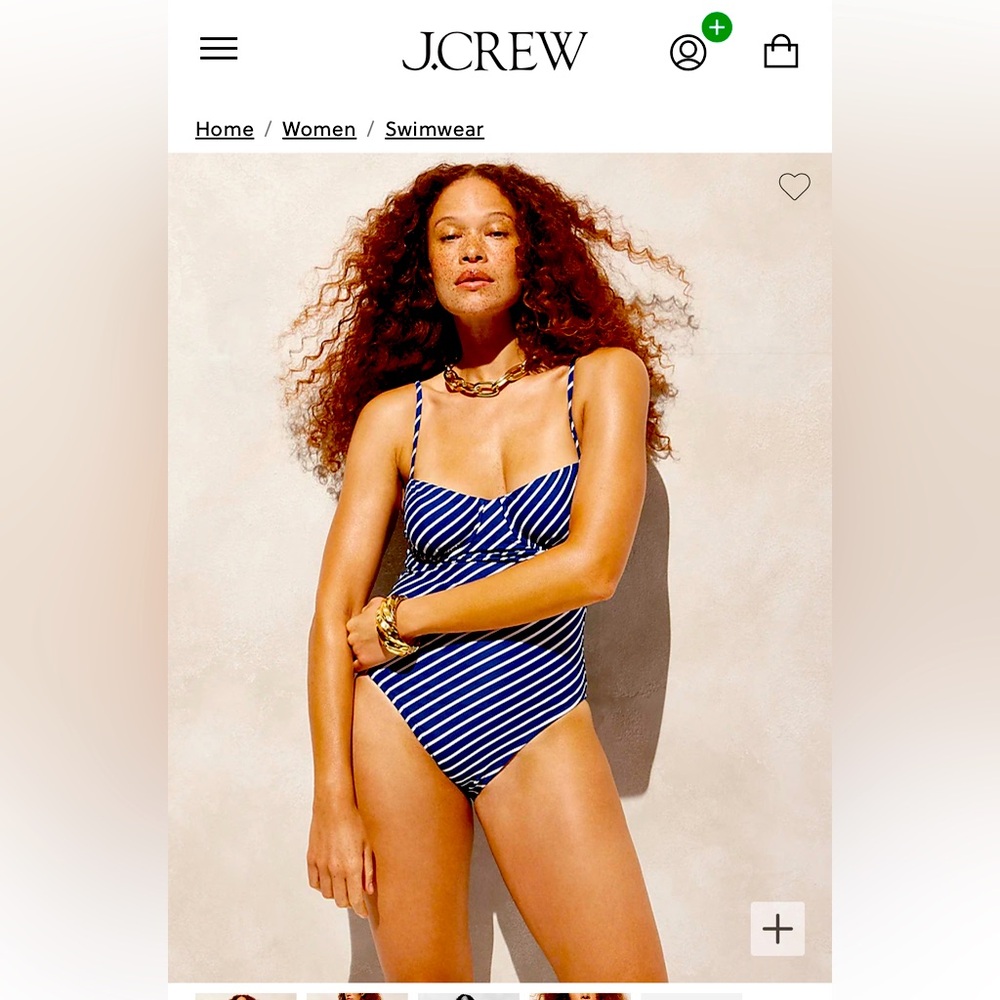 Jcrew Balconette underwire one-piece swimsuit in stripe